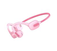 GZCRDZ Casque sans fil à oreilles ouvertes pour enfants - Casque Bluetooth 5.3 à conduction avec micro, ultra léger, étanche IPX5 (rose)