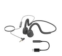GZCRDZ Écouteurs à conduction osseuse, écouteurs filaires USB avec microphone, casque ouvert, convient pour ordinateurs et consoles de jeu