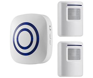 GZCRDZ sans Fil Allée Alerte : détecteur de Mouvement Infrarouge de Sonnette d'alarme Carillon avec 1 récepteur et 2 Sensor 38 Chime Tunes - indicateurs LED