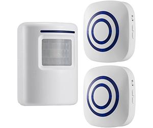 GZCRDZ sans Fil Allée Alerte : détecteur de Mouvement Infrarouge de Sonnette d'alarme Carillon avec 2 récepteur et 1 Sensor 38 Chime Tunes - indicateurs LED