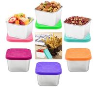 GZCZCC 6 PCS Boite Alimentaire, Boite de Conservation Alimentaire 180ml Inox Boîte Alimentaire Hermétique Boîte Alimentaire Hermétique Micro Onde pour Fruit Sauce Épice Confiture (6 Couleurs)