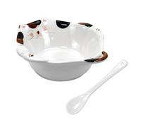 GZCZCC Bol à Céréales Céramique Bols Petit Déjeuner Bol Petit Dejeuner Mignon Bols à Dessert Bol En Céramique Bol Mignon Chat Avec Un Scoop Pour Salade Riz Ramen