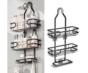 GZCZCC Étagère de Douche à Suspendre Inox Etagere Douche sans Percage Inox Rangement Douche sans Percage Suspendu Rangement Douche sans Percage Crochet