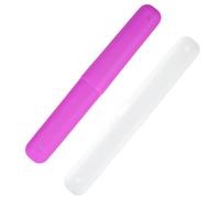 GZDAOXIA Lot de 2 Étuis à Brosse à Dents Portable,Etui de Voyage pour Brosse à Dents Pratique,pour Protect Tête de Brosse à Dents,pour Les Voyages,Le Camping en Plein air(Blanc/Violet