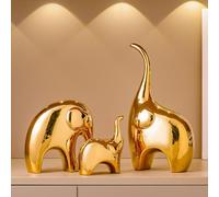 GZDDYUMYJX Statue Elephant, Céramique Elephant Décoration, éléphant Porte-Bonheur, pour bibliothèque, Salon, Bureau, Table, étagère. Cadeau pour Les Amateurs d'éléphants. (Doré)