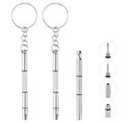 GZEINB Lot de 3 mini tournevis de précision 4 en 1 en acier inoxydable avec porte-clés - Kit de réparation pour lunettes, montres et bijoux - Portable (3)