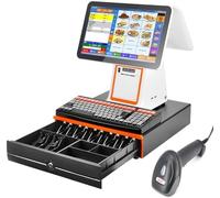 GZGHRZQS Caisse enregistreuse Tactile | Caisse enregistreuse Intelligente Tout-en-Un | Double Ecran avec Ecran Tactile 15.6 Pouces Imprimante Thermique Intégrée | pour Boutique Restaurant et Hôtel