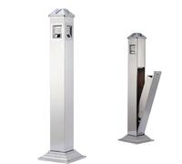 GZGHRZQS Cendrier sur Pied, cendrier sur Pied extérieur, cendriers à Cigarettes en Acier Inoxydable, Jardin, Cour, Bureau, pub, Restaurant, intérieur et extérieur (Noir et Argent, Base Fixe)