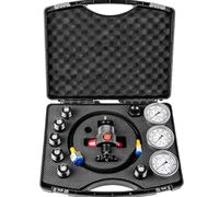 GZGHRZQS Kit Recharge Azote Accumulateur Hydraulique | Hydraulic Azote Accumulateur Système de Charge Système de Pression | avec 7 Raccords 3 Jauges et 1 Tuyau de Gaz (Black)