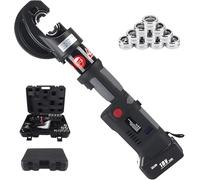 GZGHRZQS Pince à Sertir Hydraulique Électrique 16mm² à 400mm², Sertisseuse Electrique, avec Double Batterie 18v, avec 2 Batterie, pour Bornes Haute Puissance Et Câblage Sécurisé