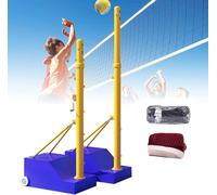 GZGHRZQS Poteaux de Volley-Ball pour Jardin, Support de Filet de Badminton Portable,Kit avec Filet, Support Réglable avec Roues, pour Pelouse, Salle de Sport Intérieure