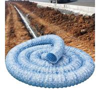 GZGLZDQ Extensible Drain Français, Perforé Ø50/100 Tuyau Drainage Français, Tuyau Drainage Fibre Polyester & Fil Acier, Tube Drainage Souterrain Flexible Ondulé pour Jardin(100mm,15m)
