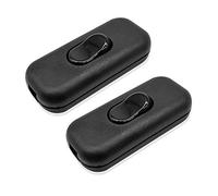 GZGXKJ 2 PCS Noir Inline Interrupteur cordon Interrupteur Bi-polaire En ligne Cordon Interrupteur Interrupteur à touche basculante pour petit appareil ou lampe