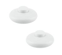 GZGXKJ 2 Pièces Interrupteur à Pied 250V/2A Interrupteur a Pied Diamètre 70mm interrupteur lampe pour Enfants Lampes de Cuisine ou Autres Lampes (Blanc)