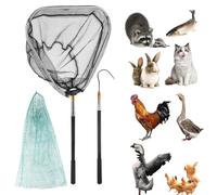 GZGXKJ 3 Pièces Attrape Poulet Extensible Filet de Volaille Amovible Epuisette Peche avec Crochet en Acier Inoxydable Filet de Capture pour Animaux Dindes Oies Canards Oiseaux Petits et Poissons