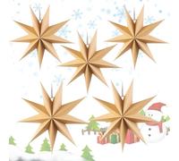 GZGXKJ 5pcs Etoiles Déco Noël 30cm & 45cm Etoiles de Noël en Papier Etoile Noel a Suspendre pour Chambre et Fenêtre Décoration de Noël Fenêtre Dd'anniversaire Décoration de Table