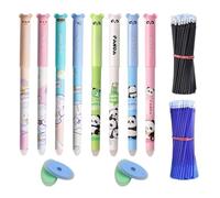 GZGXKJ 8pcs 0,5 mm Stylo Kawaii Stylos Effacables Stylo Animaux Effacable Stylo Gel Bleu&Noir avec 40 Mines de Rechange et 4 Gommes pour Fournitures Scolaires, Bureau, Croquis, Notes de Dessin