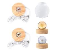 GZGXKJ Base Moule à Boule Décorative époxy avec Deux Porte-Lampes LED Sphérique en Résine époxy DIY Lampe Sphérique Unique pour Faire Divers Styles de Lampes à Balle