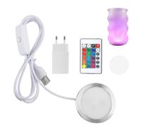 GZGXKJ Kits Créatifs de Lampe LED Rond avec 16 RBG Modes Kit Imprimante 3D Compatible Bambulab LED Lamp Kit 001 Blanc Lampe de Bureau 3D pour Lumière Décorative Bureau Chambre