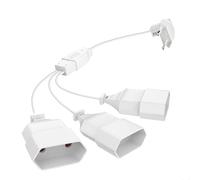 GZGXKJ Rallonge Plate 3 en 1 Rallonge Prise Plate 0,75 mm² Prise Plate Fiche 2,5A/250V Europe Extenseur Câble D'extension pour la Télévision L'ordinateur L'Imprimante (Blanc)