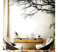 GZGZG Autocollant mural en PVC noir grande branche d'arbre salon chambre d'enfants branche de forêt naturelle autocollant mural bois décoration de chambre