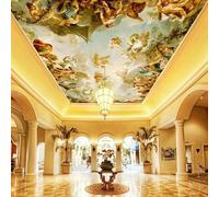 GZGZG Papier peint de plafond 3D mural style ethnique figure d'ange salon chambre plafond art décoration peinture murale