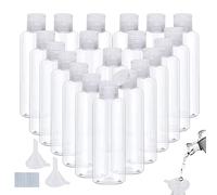 GZhaizhuan 20 Pcs Flacon Vide Voyage, 100ml Bouteille de Voyage pour Cosmétiques, Lotion, Crème, Shampoing, Gel Douche, avec Entonnoirs et Étiquettes