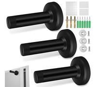 GZhaizhuan butee de porte murale noire en acier inoxydable, 3 Pièces