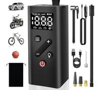 GZhaizhuan Compresseur à Air Portatif 150 PSI 5000 mAh Gonfleur Pneus Voiture, Pompe à Air Électrique avec Affichage Numérique, Lumière LED et Câble 12V CC pour Voiture, Moto, Vélo, Balles