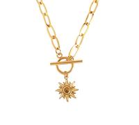 GZHENGZG Collier de bijoux pour femmes, maman Sun Necklace Metal Toggle Necklace For Women Sun Medallion Pendentif Colliers RAS de cou Collier Femme cadeau