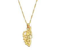 GZHENGZG Colliers homme et bijoux femme Corse Collier Ile Pendentifs Chaîne pour Femme Bijoux en métal Corse cadeau