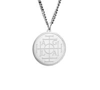 GZHENGZG Colliers pour hommes et bijoux pour femmes Collier pour hommes Roue de la Fortune Sceau de Protection Agla Salomon Kabbale Amulette Pendentif Talisman Bijoux cadeau