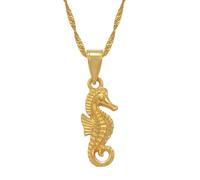 GZHENGZG Colliers pour hommes et bijoux pour femmes Colliers hawaïens pour femmes, bijoux en or pour filles, colliers animaux hippocampe, cadeau