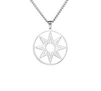 GZHENGZG Colliers pour hommes et bijoux pour femmes Grand Collier Octagram 8 Point Ishtar Innana Star Venus Star Charm Pendentif Collier hellénique cadeau