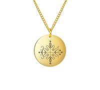 GZHENGZG Voodoo Veve Papa Legba Amulette Pendentif Collier Bijoux Doré Hoodoo Talisman Colliers