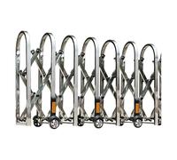 GZHENOZ Barrière de sécurité Extensible, barrière de Parking Mobile de 90 cm de Haut, Portail Pliable et rétractable pour la Circulation en extérieur, argenté, 5 x 0,9 m