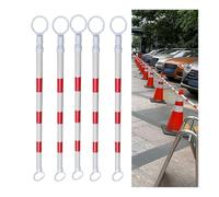 GZHENOZ Barrière de signalisation Extensible avec cônes de 1,6 à 3 m, Lot de 5, rallonge de sécurité réfléchissante pour parkings, barrière de Circulation rétractable et réglable