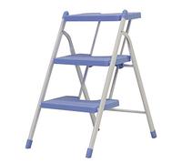 GZHENOZ Échelle Pliable, Tabouret ménager, Cadre en Fer, Portable, antidérapant, imperméable, Changement de Chaussures, 4 Couleurs, 2 ou 3 marches (Couleur : Bleu, Taille : 41 x
