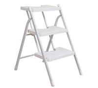 GZHENOZ Échelle Pliable, Tabouret ménager, Cadre en Fer, Portable, antidérapant, imperméable, Changement de Chaussures, 4 Couleurs, 2 ou 3 marches (Couleur : Blanc, Taille : 41