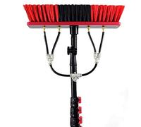 GZHENOZ Kit de Perche de Nettoyage de vitres réglable, avec tête de Brosse rotative à 180°, télescopique, pour Panneaux solaires extérieurs, 10,8 m (6 m)