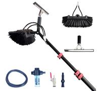 GZHENOZ Perche de Nettoyage de vitres de 3,6 à 10,8 m, Brosse télescopique alimentée par Eau, kit de Nettoyage de vitres, équipement de Lavage de Panneaux solaires Extensibles,