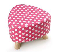 GZHENOZ Petit Tabouret à Trois Pieds en Bois Massif, Banc à Chaussures Lavable, Repose-Pieds en Tissu, Tabouret de canapé, Banc en Bois (Couleur : Rose)