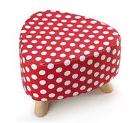 GZHENOZ Petit Tabouret à Trois Pieds en Bois Massif, Lavable, Banc à Chaussures, Repose-Pieds en Tissu, Tabouret de canapé, Banc en Bois (Couleur : Rouge)
