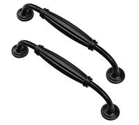 GZHENOZ Poignées de tiroir, poignée en Arc, 2 pièces poignées de Placard Noires poignées de tiroir poignées Noires poignée de Traction en Arc de Porte pour Placard tiroir armoir