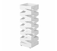 GZHENOZ Porte-Parapluie carré en métal, Blanc, pour Couloir, 17 x 17 x 48,5 cm, Finition argentée, Design Moderne