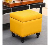 GZHENOZ Pouf de Rangement en Similicuir, Repose-Pieds cubique avec Coffre de Rangement, Tabouret à Langer en Bois Massif, Coffre à Jouets, D 40 x 34 x 40 cm (16 x 13 x 16 Pouces)