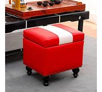 GZHENOZ Pouf de Rangement en Similicuir, Repose-Pieds cubique avec Coffre de Rangement, Tabouret à Langer en Bois Massif, Coffre à Jouets, 40 x 34 x 40 cm (16 x 13 x 16 Pouces)