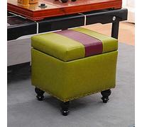 GZHENOZ Pouf de Rangement en Similicuir, Repose-Pieds cubique avec Coffre de Rangement, Tabouret à Langer en Bois Massif, Coffre à Jouets, A 40 x 34 x 40 cm (16 x 13 x 16 Pouces
