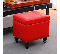 GZHENOZ Pouf de Rangement en Similicuir, Repose-Pieds cubique avec Coffre de Rangement, Tabouret à Langer en Bois Massif, Coffre à Jouets, H 40 x 34 x 40 cm (16 x 13 x 16 Pouces