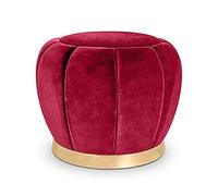GZHENOZ Repose-Pieds Ottoman Rond en Velours capitonné, Repose-Pieds rembourré avec Base plaquée Or, Tabouret à Langer pour siège supplémentaire, simplicité Moderne Art déco (co